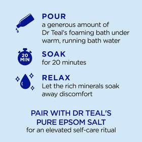 Dr Teal's mélange vitaminé avec agrumes sur un fond blanc