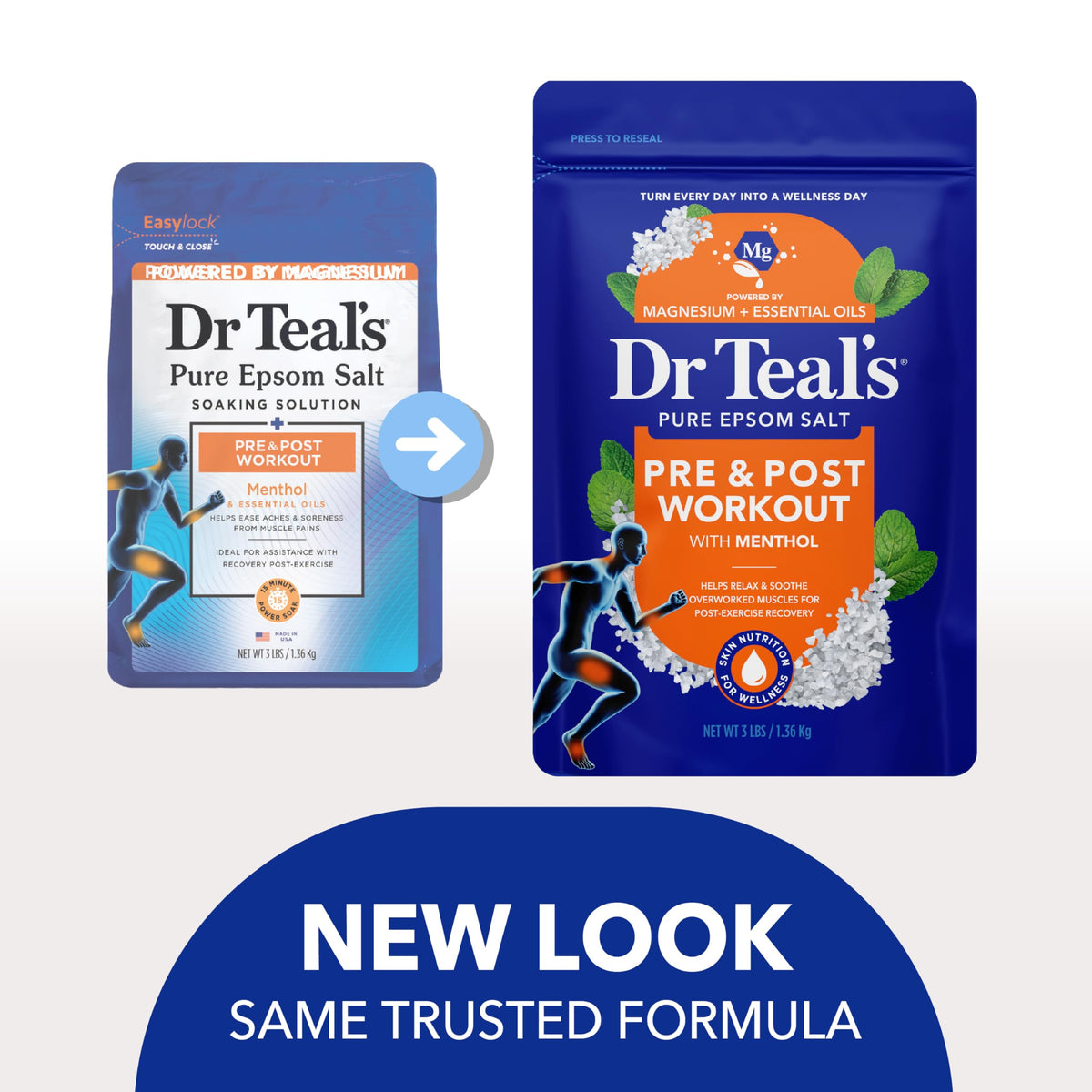 Dr Teal's Sel d'Epsom 3 lb avec menthol et huiles essentielles