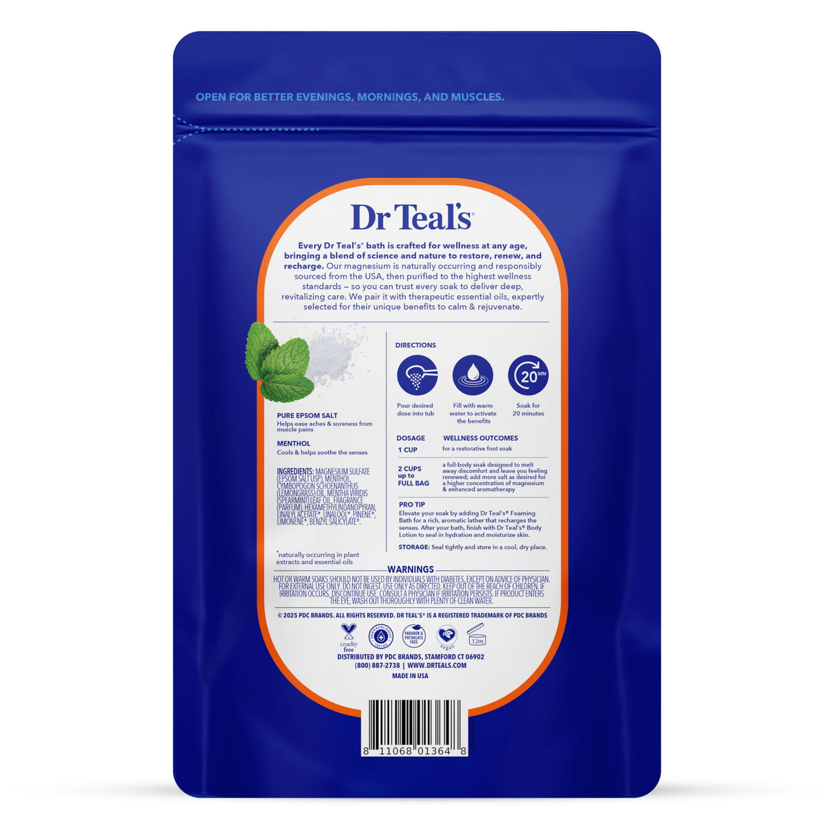 Dr Teal's Sel d'Epsom 3 lb en train de se dissoudre dans un bain