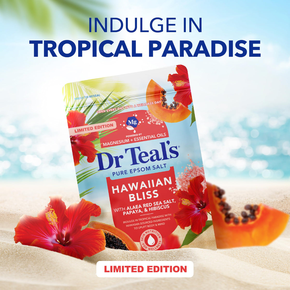 Dr Teal's Sel de Bain Hawaiian Bliss 1420g avec ingrédients naturels