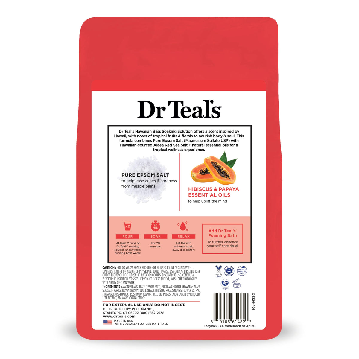 Dr Teal's Sel de Bain Hawaiian Bliss 1420g emballage