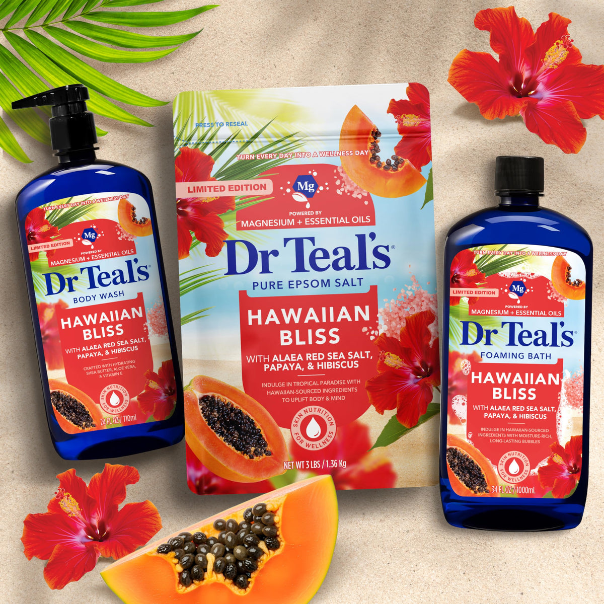 Dr Teal's Sel de Bain Hawaiian Bliss 1420g en gros plan