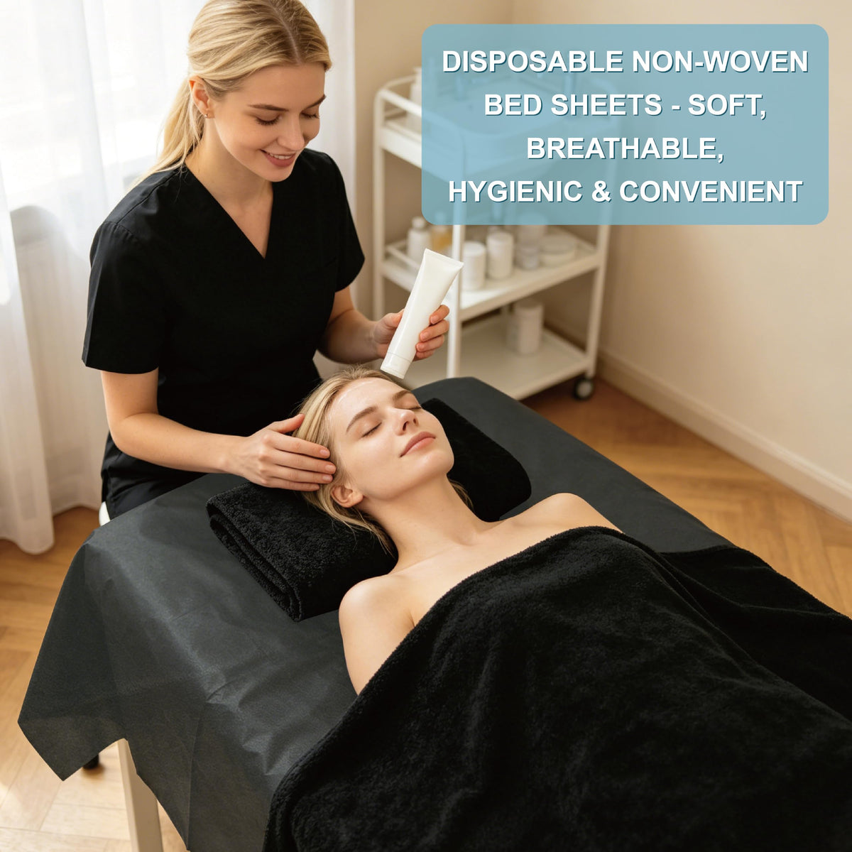 Draps de massage jetables GGYKJSK sur une table de massage