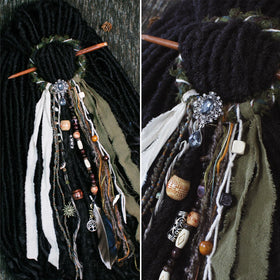 Dreadlock Hair Tie porté sur des dreadlocks