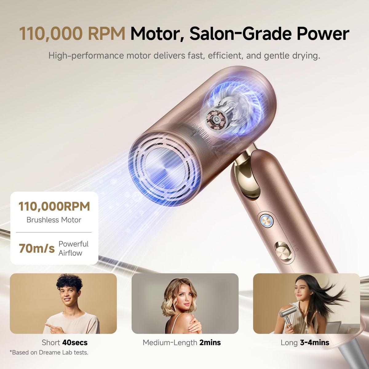 Dreame Pocket Pro Sèche-Cheveux en utilisation