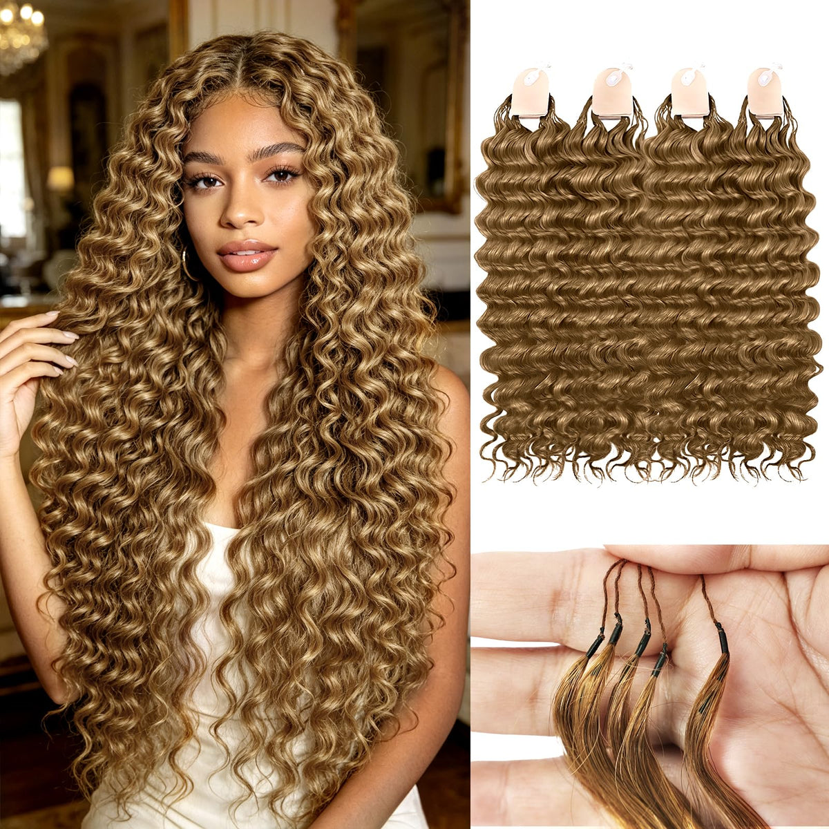 DRESSMAKER Cheveux Crochus Humains 18 pouces 27# couleur blonde