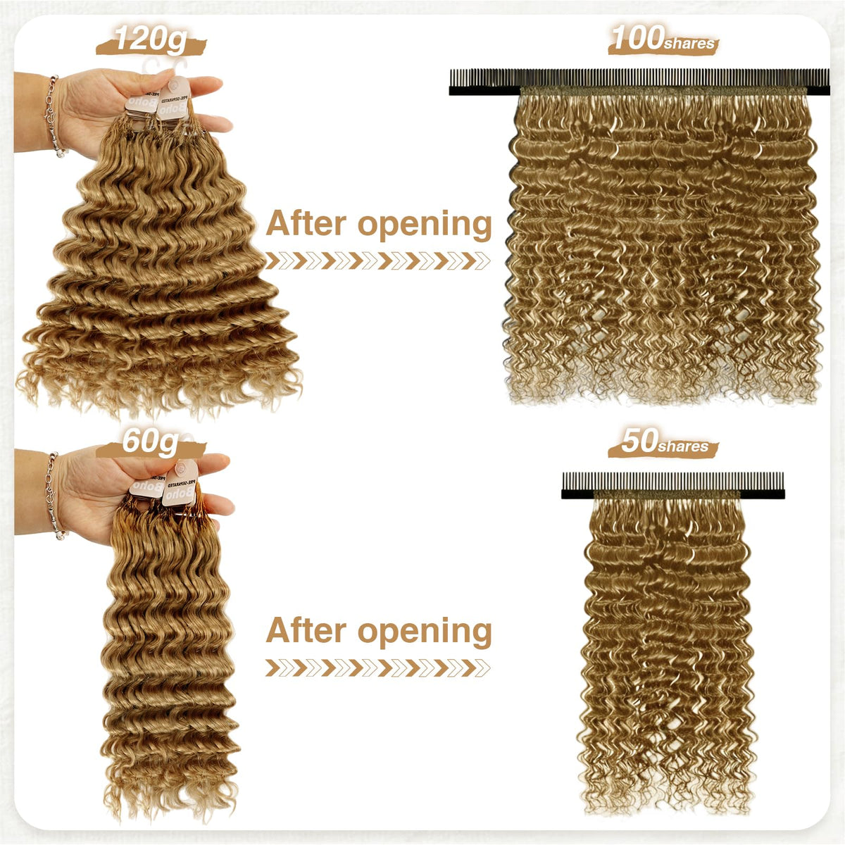 DRESSMAKER Human Crochet Hair 18 pouces en cours d'installation