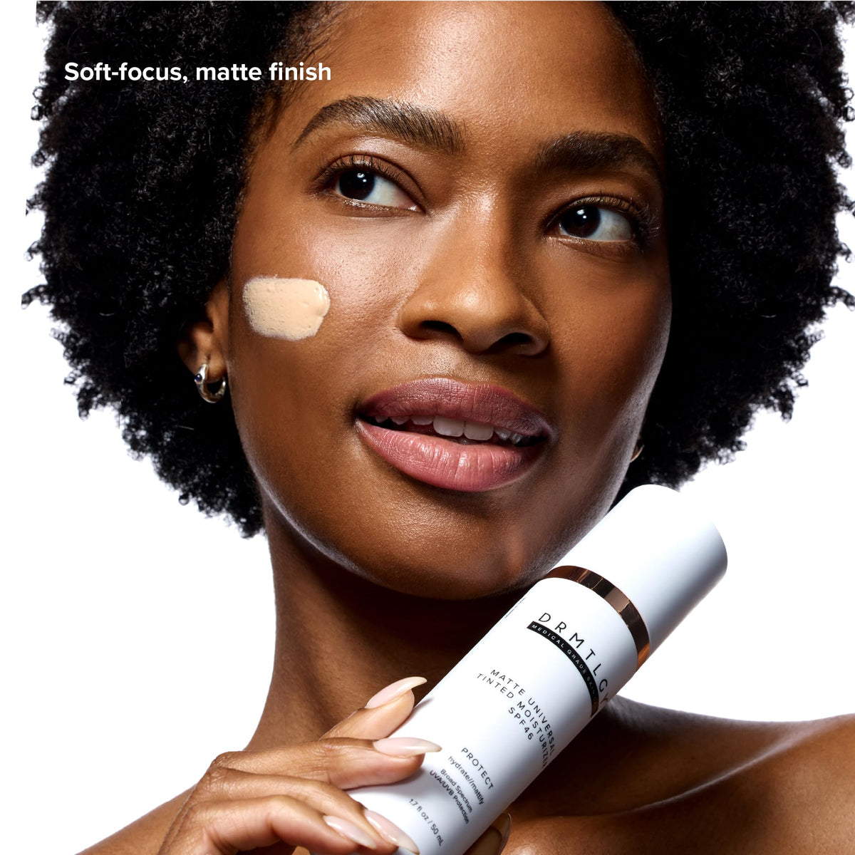 DRMTLGY Crème Hydratante Teintée Mat SPF 46 arrière, informations sur la composition