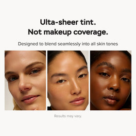 DRMTLGY Crème Hydratante Teintée Mat SPF 46 avec texture visible sur la peau