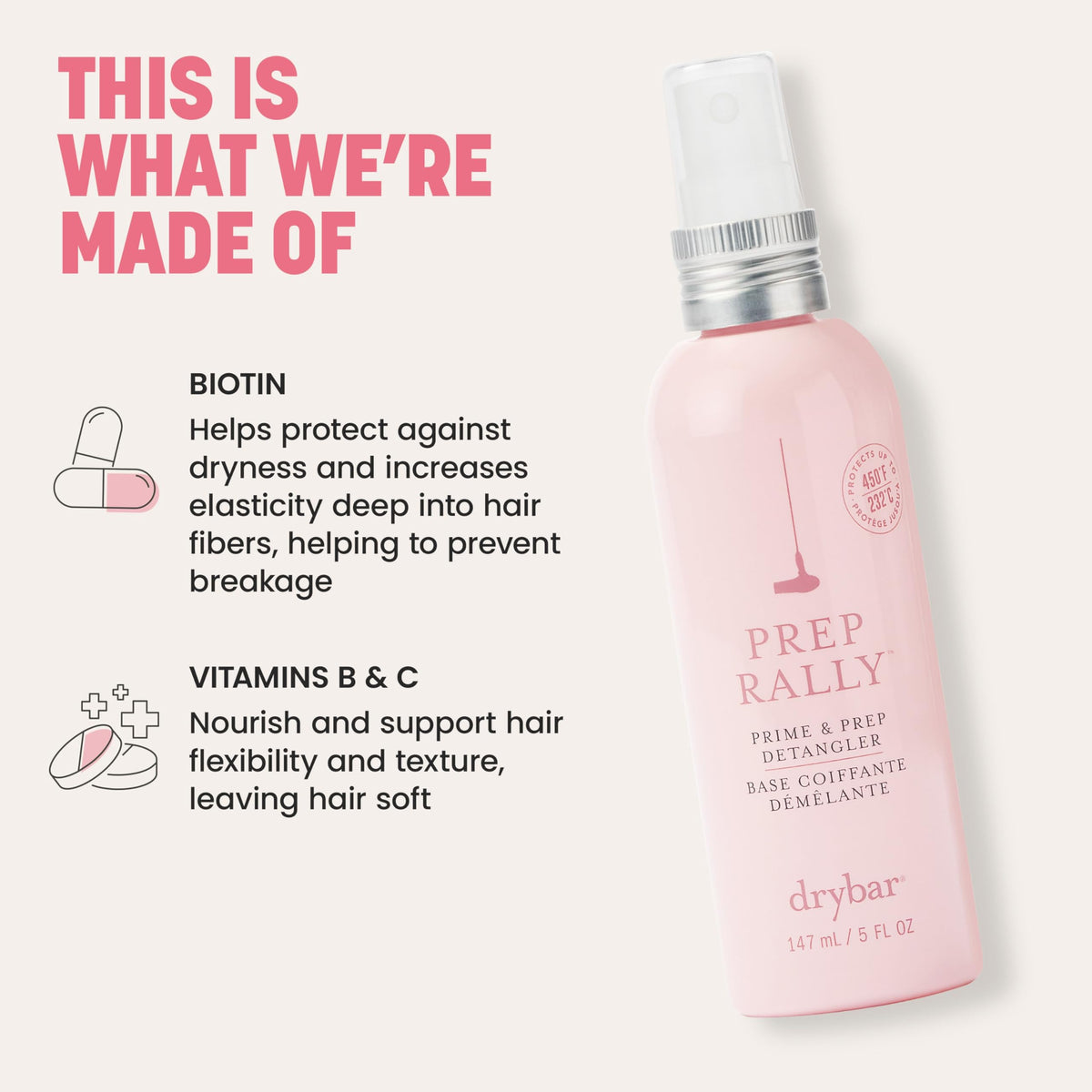 Drybar Prep Rally en usage sur des cheveux longs