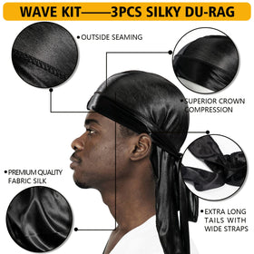 Du-rag en soie du kit Goiple pour vagues parfaites