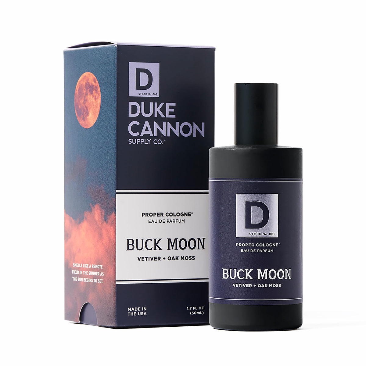 Duke Cannon Proper Cologne Buck Moon flacon en verre avant
