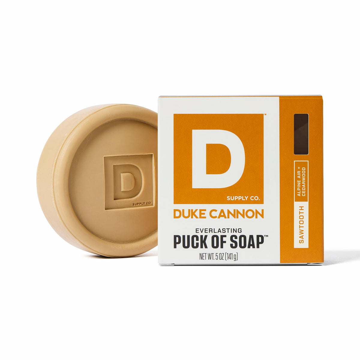 Duke Cannon Savon en Puck Sawtooth vue de face