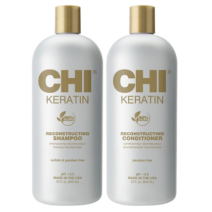 Duo CHI Shampoo et Après-shampoing Kératine 946ml vue avant