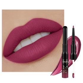 Duo crayon à lèvres et rouge à lèvres liquide evpct 2 en 1, couleur rose, vue de face