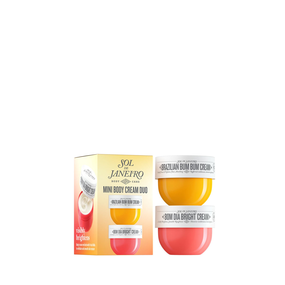 Duo Crème Corps Mini Sol de Janeiro avec Brazilian Bum Bum et Bom Dia