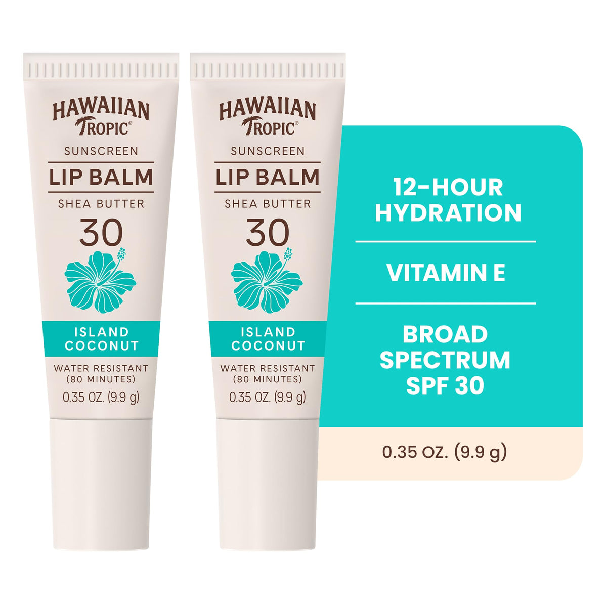 Duo de baumes à lèvres Hawaiian Tropic Coco SPF 30 en pack