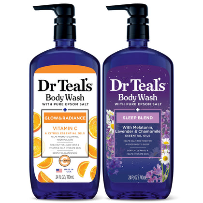 Duo de Gel Douche Dr Teal's avec Sel d'Epsom, vue avant