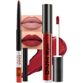 Duo de rouge à lèvres mat Ruby Red avec crayon à lèvres evpct