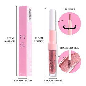 Duo lipliner et rouge à lèvres evpct côté avec embouts visibles