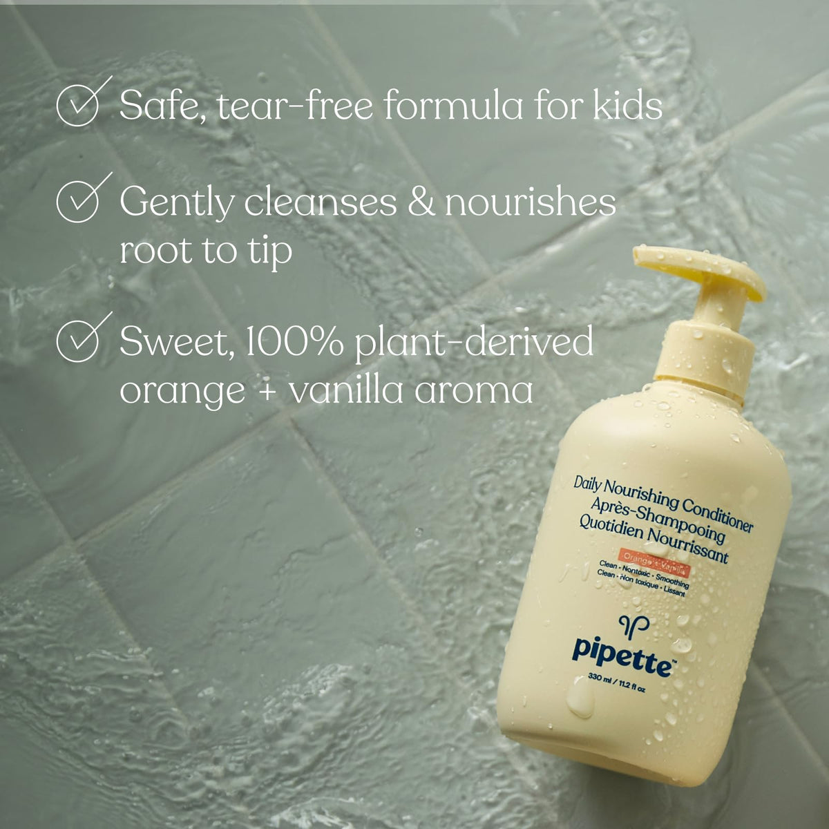 Duo Pipette avec texture du shampoing sur main