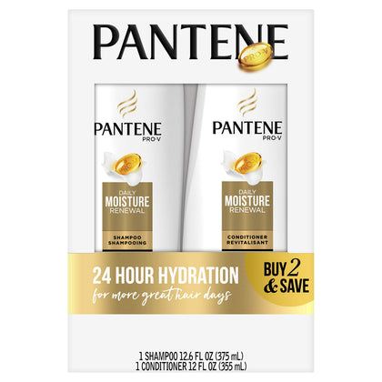 Duo Set Pantene Hydratation Quotidienne 12,6 Oz Shampoo et 12 Oz Après-shampoing vue de face