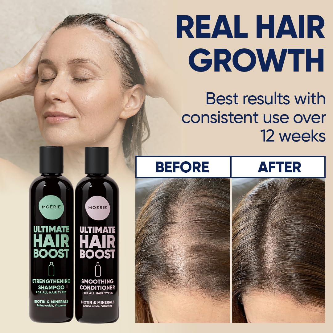 Duo shampooing et après-shampooing Moerie sur fond blanc