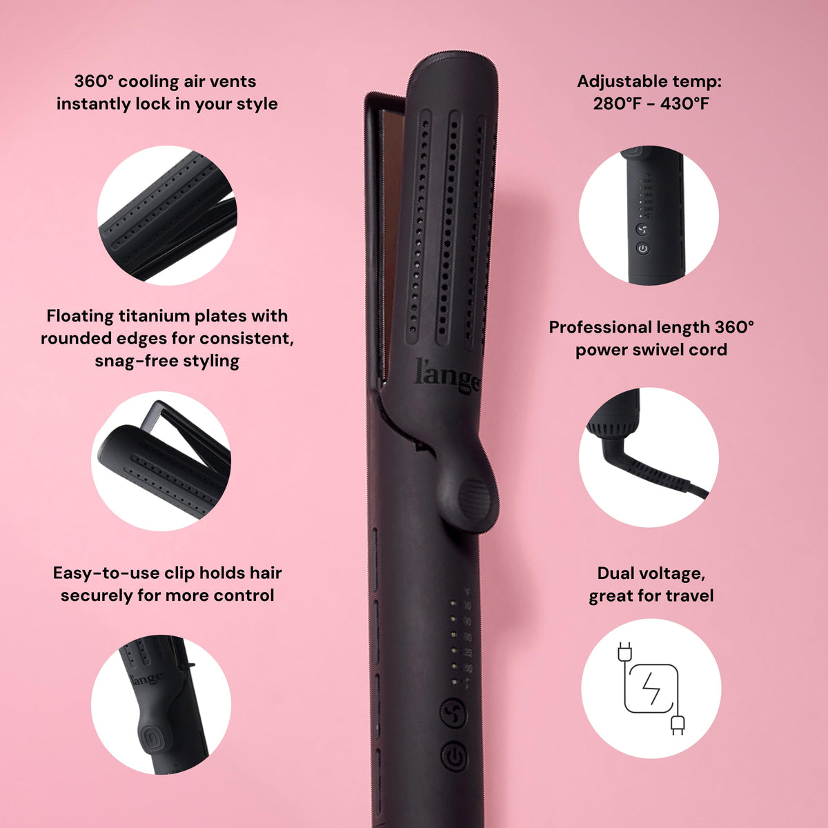 Duo Standard 360° Airflow Styler L'ANGE HAIR en utilisation pour des boucles