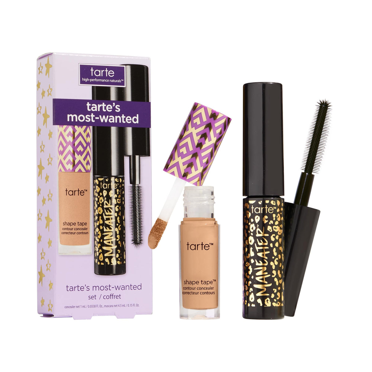 Duo tarte avec correcteur Shape Tape et mascara Maneater en format voyage