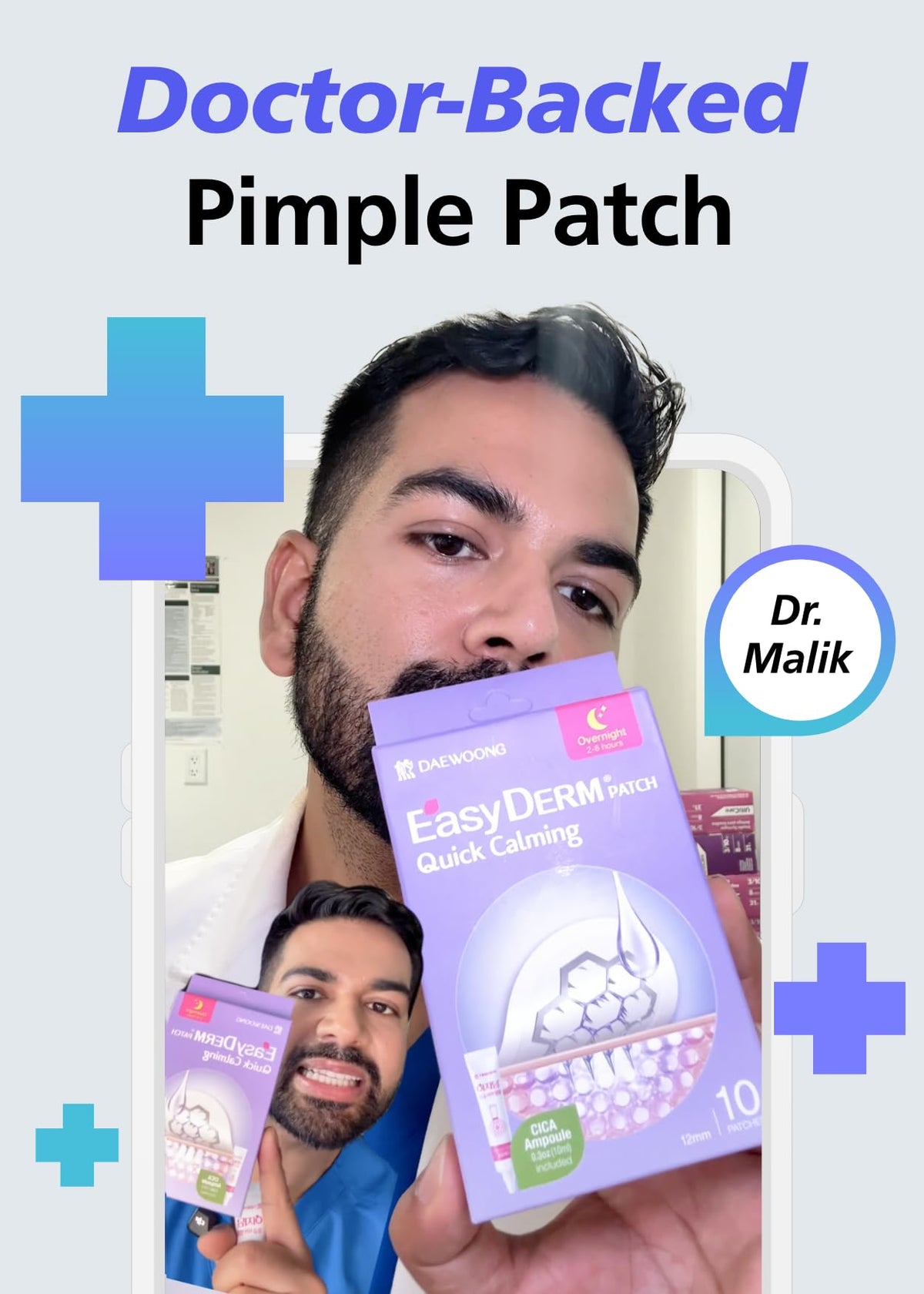 DWEasyDerm Patch sur un fond neutre pour mise en valeur