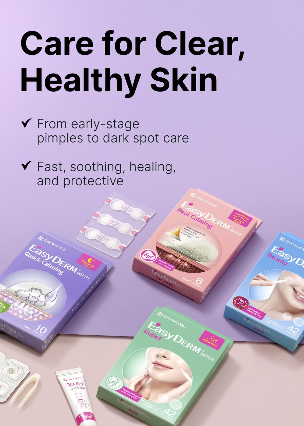 DWEasyDerm Patches appliqués sur la peau