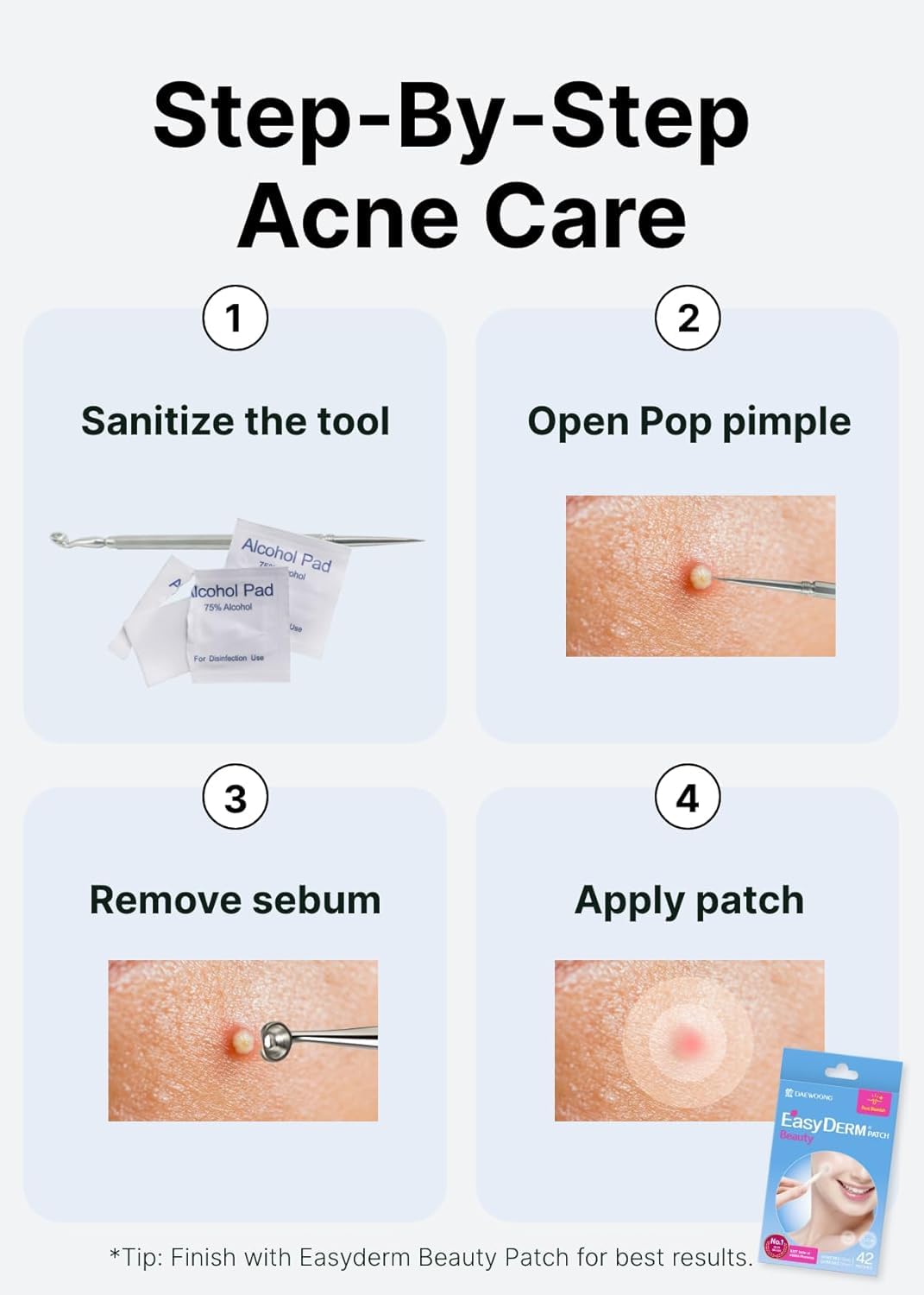 DWEasyDerm Patches et extracteur dans leur emballage