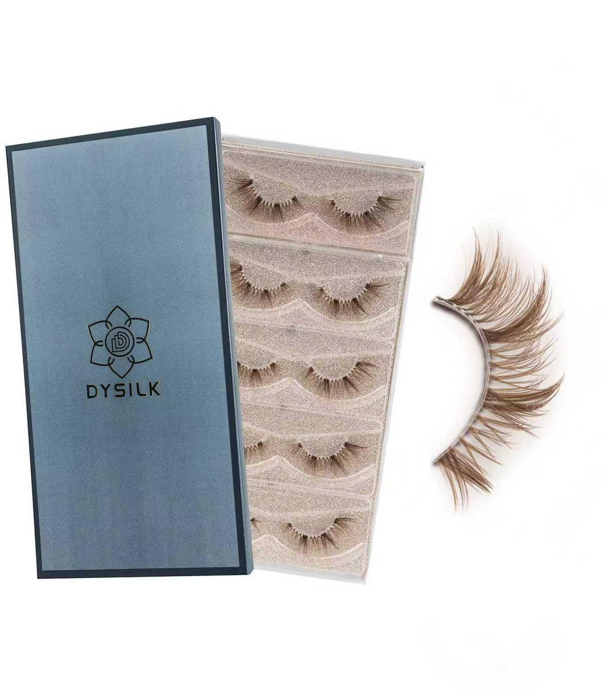 DYSILK Faux Cils Marron-02 8-16mm en boîte de rangement