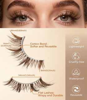 DYSILK Faux Cils Marron-02 8-16mm vue de face