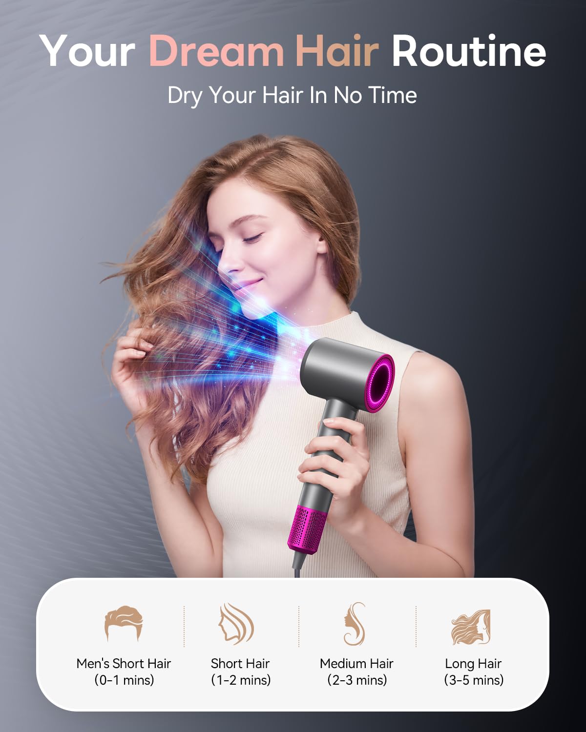 DZDVO Sèche-Cheveux avec un fond flou d'un salon