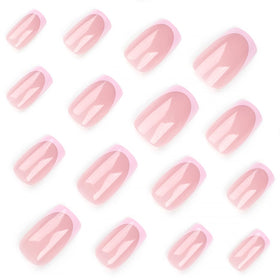 DZPGUONIZ Faux Ongles Press On Rose - Détails de la texture
