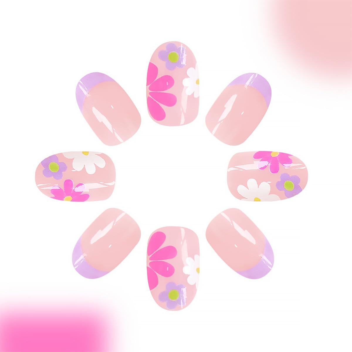 DZPGUONIZ Faux Ongles Pressés Roses en boîte