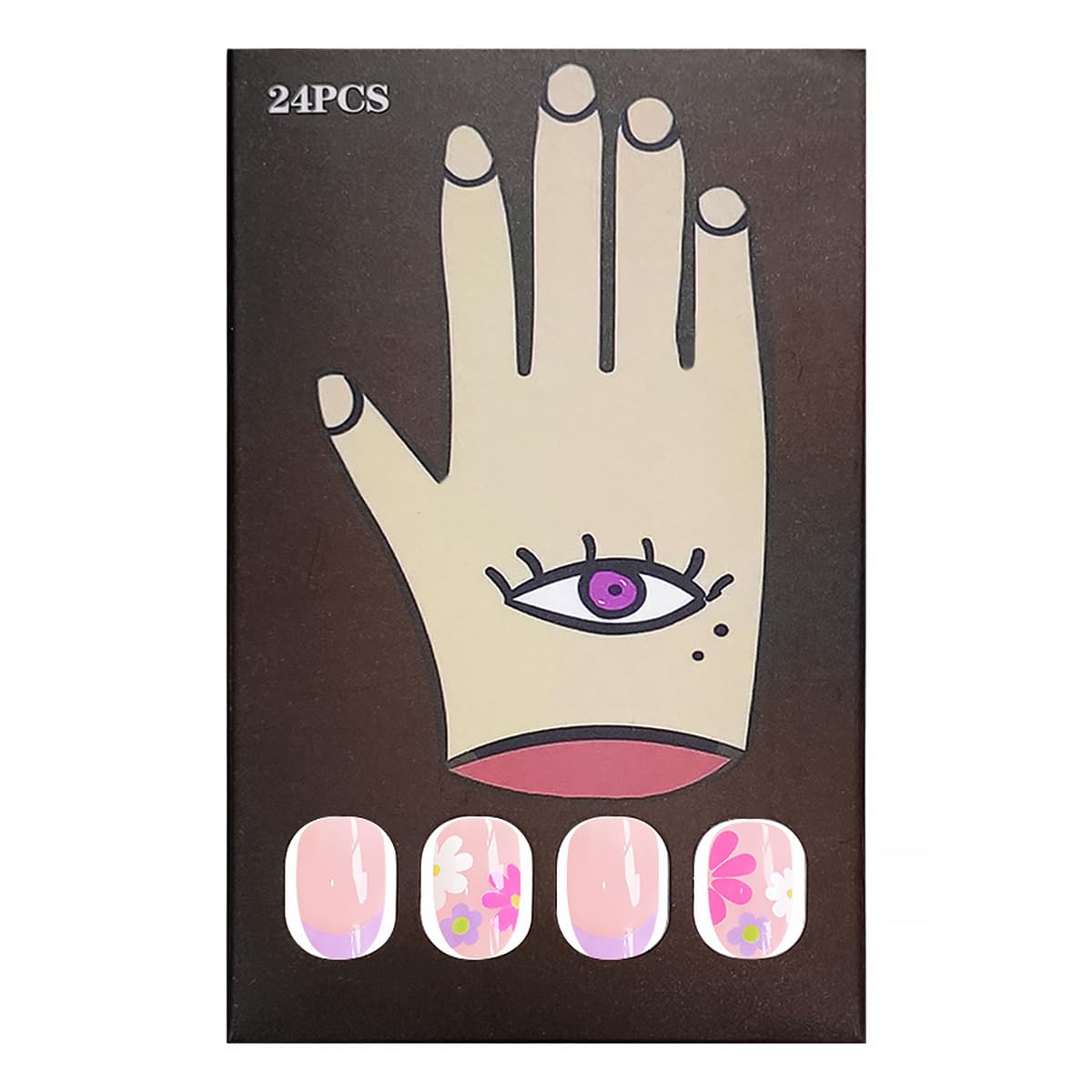 DZPGUONIZ Faux Ongles Pressés Roses sur mains