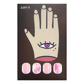 DZPGUONIZ Faux Ongles Pressés Roses sur mains