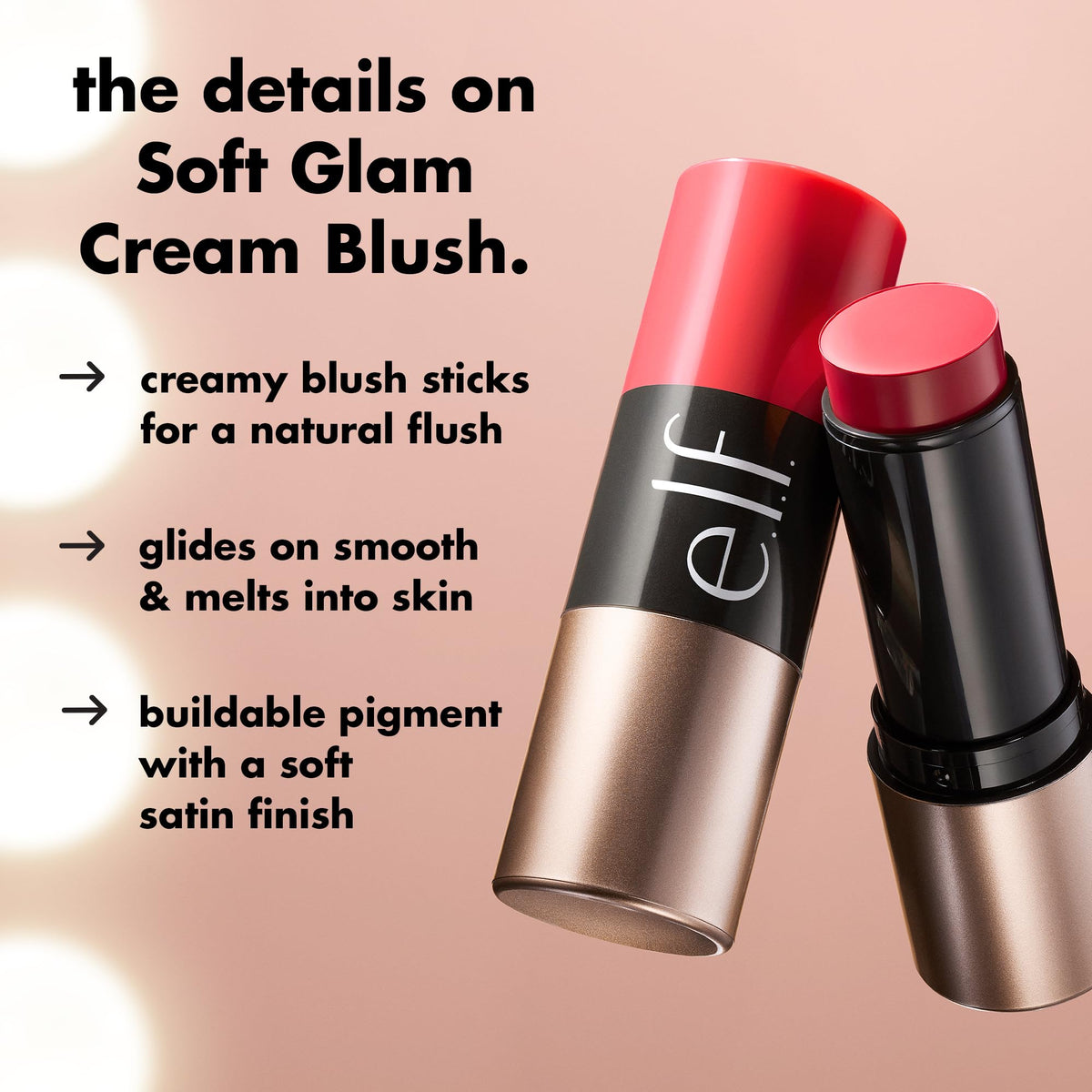 e.l.f. Blush Crème Melon Drama en application sur la peau