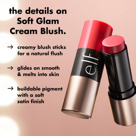 e.l.f. Blush Crème Melon Drama en application sur la peau
