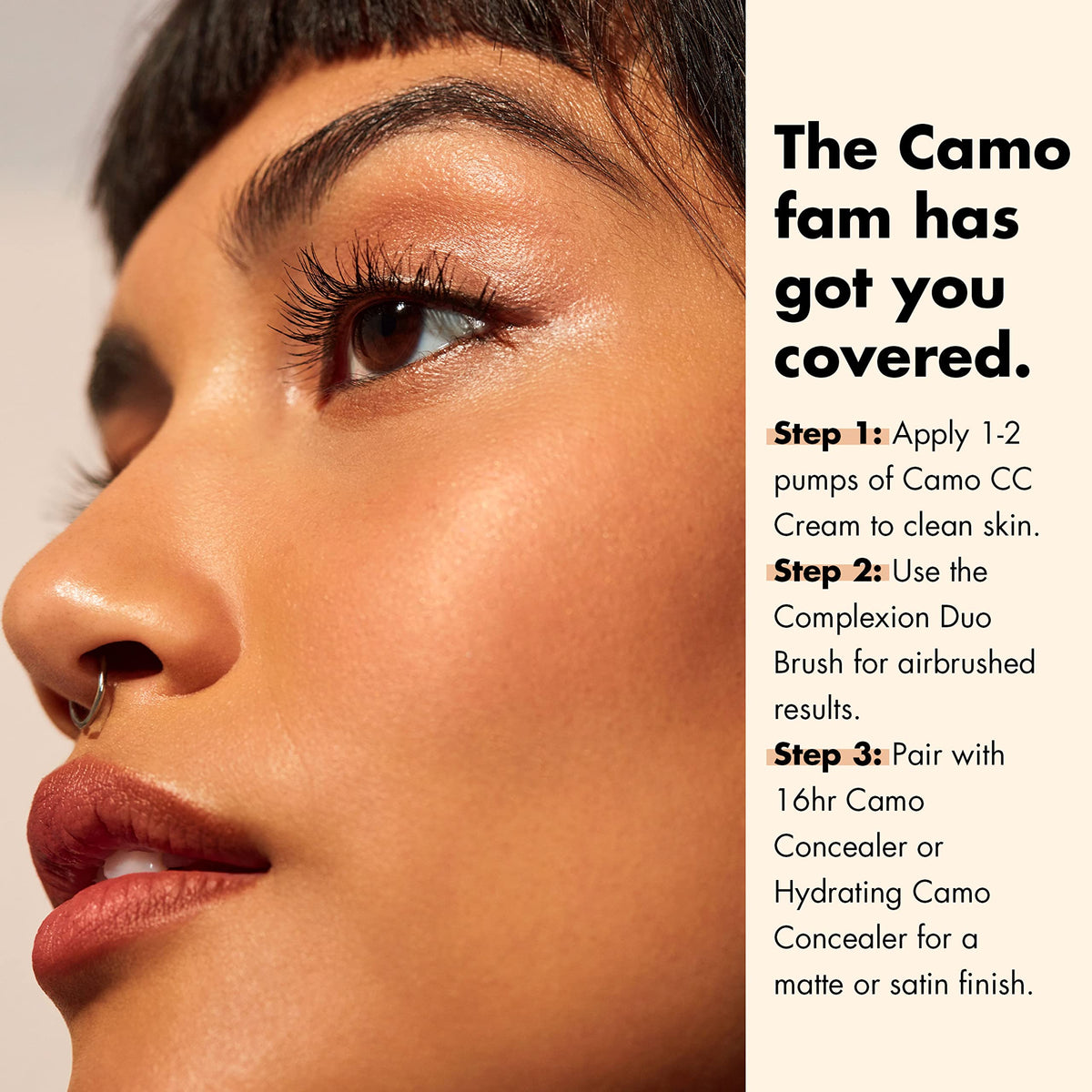e.l.f. Camo CC Cream 30g application sur le visage