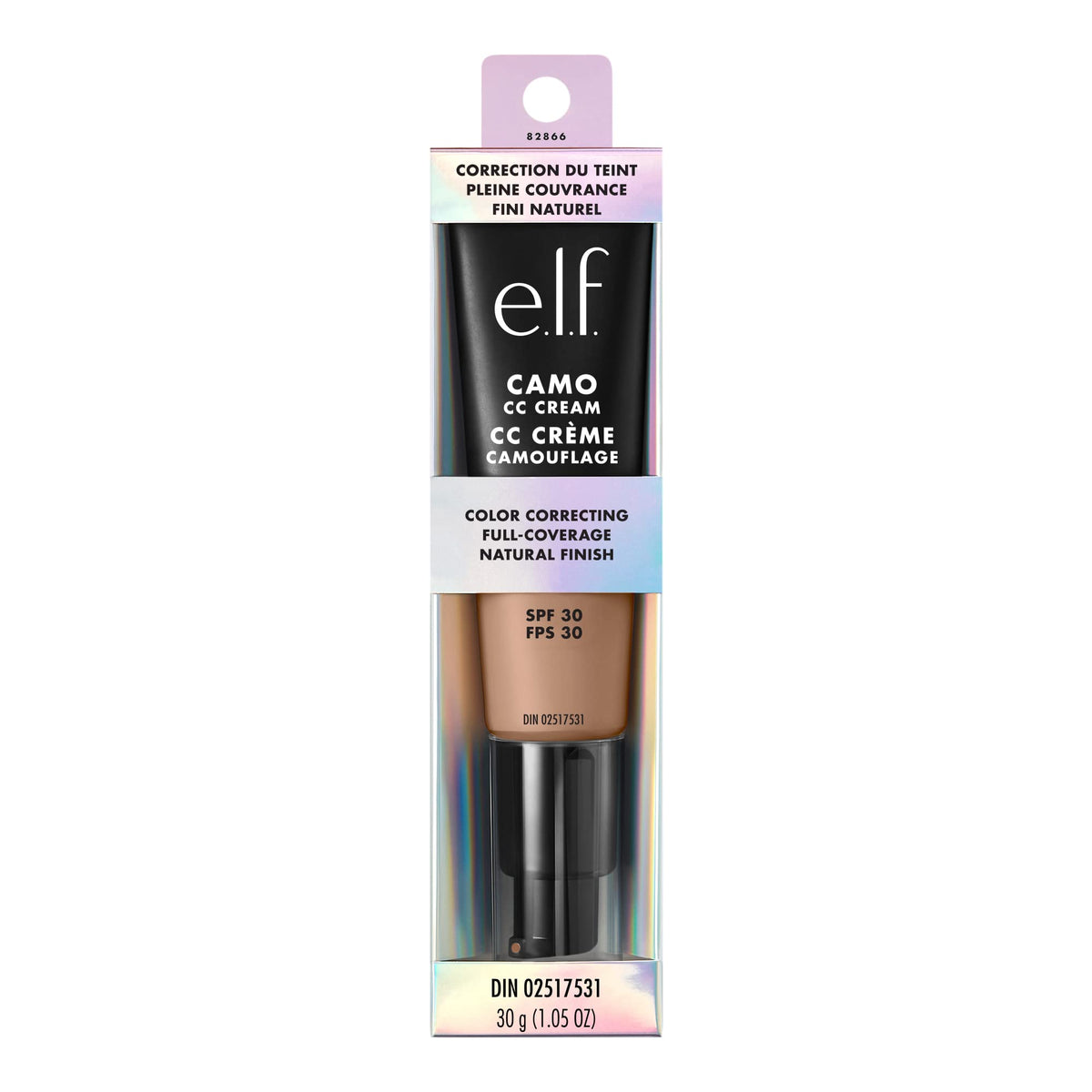 e.l.f. Camo CC Cream Medium 370 N avec pinceau e.l.f.