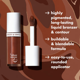 e.l.f. Camo Liquid Bronzer & Contour 10 Rich application sur le visage