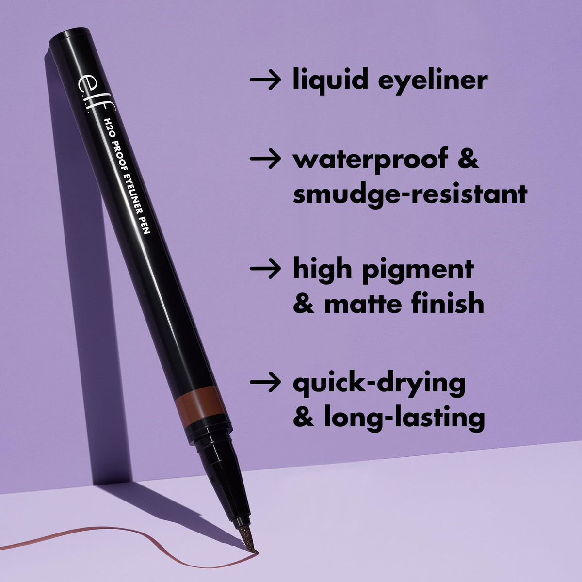e.l.f. Eyeliner H2O Proof Marron Foncé 10g applicateur en feutre