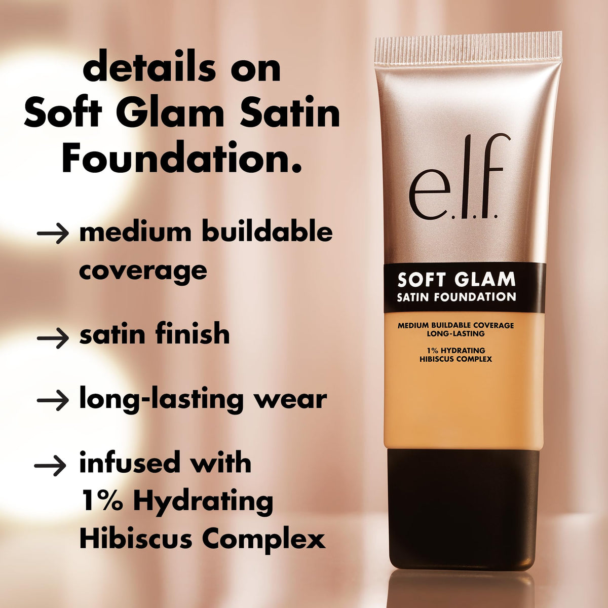 e.l.f. Fond de Teint Soft Glam application sur visage