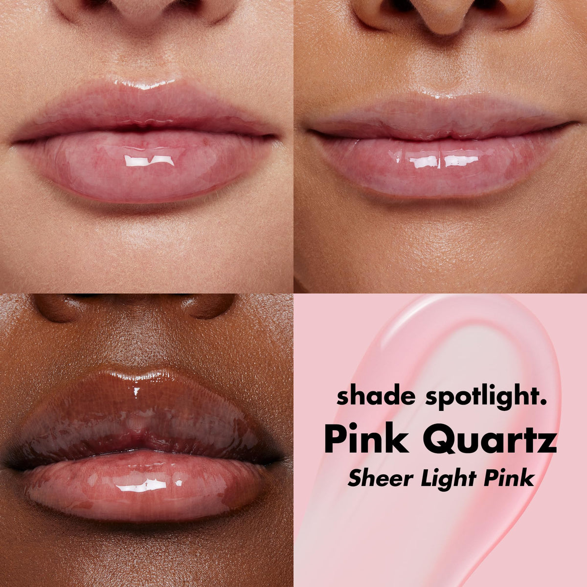 e.l.f. Glow Reviver Lip Oil Rose Quartz texture sur les lèvres