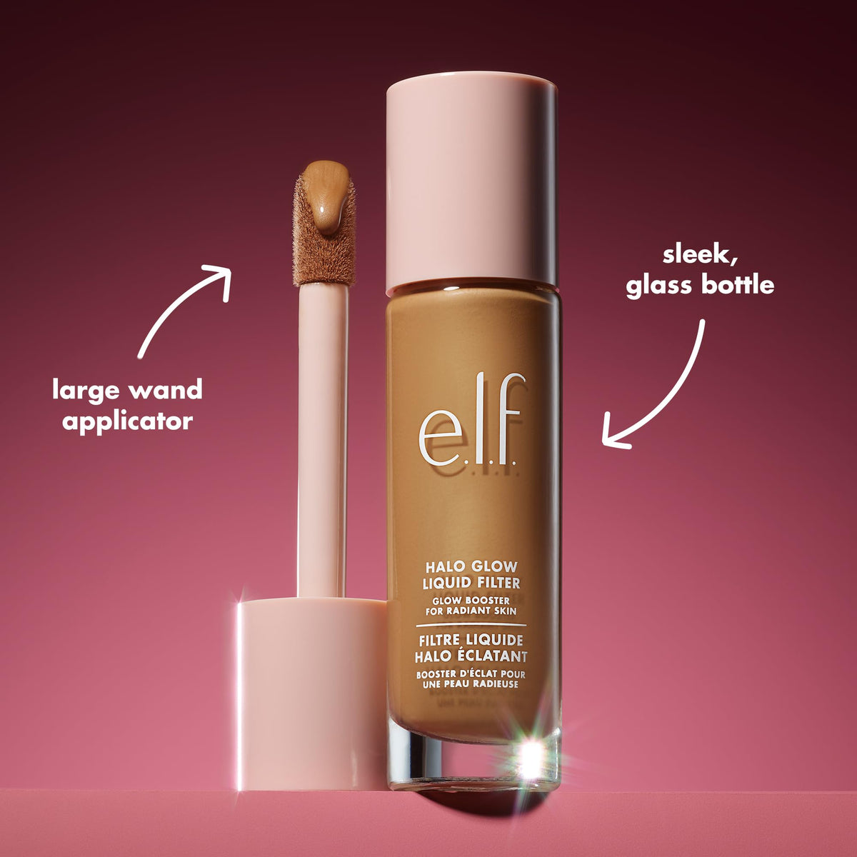 e.l.f. Halo Glow Liquid Filter 00 Fair en utilisation sur le visage