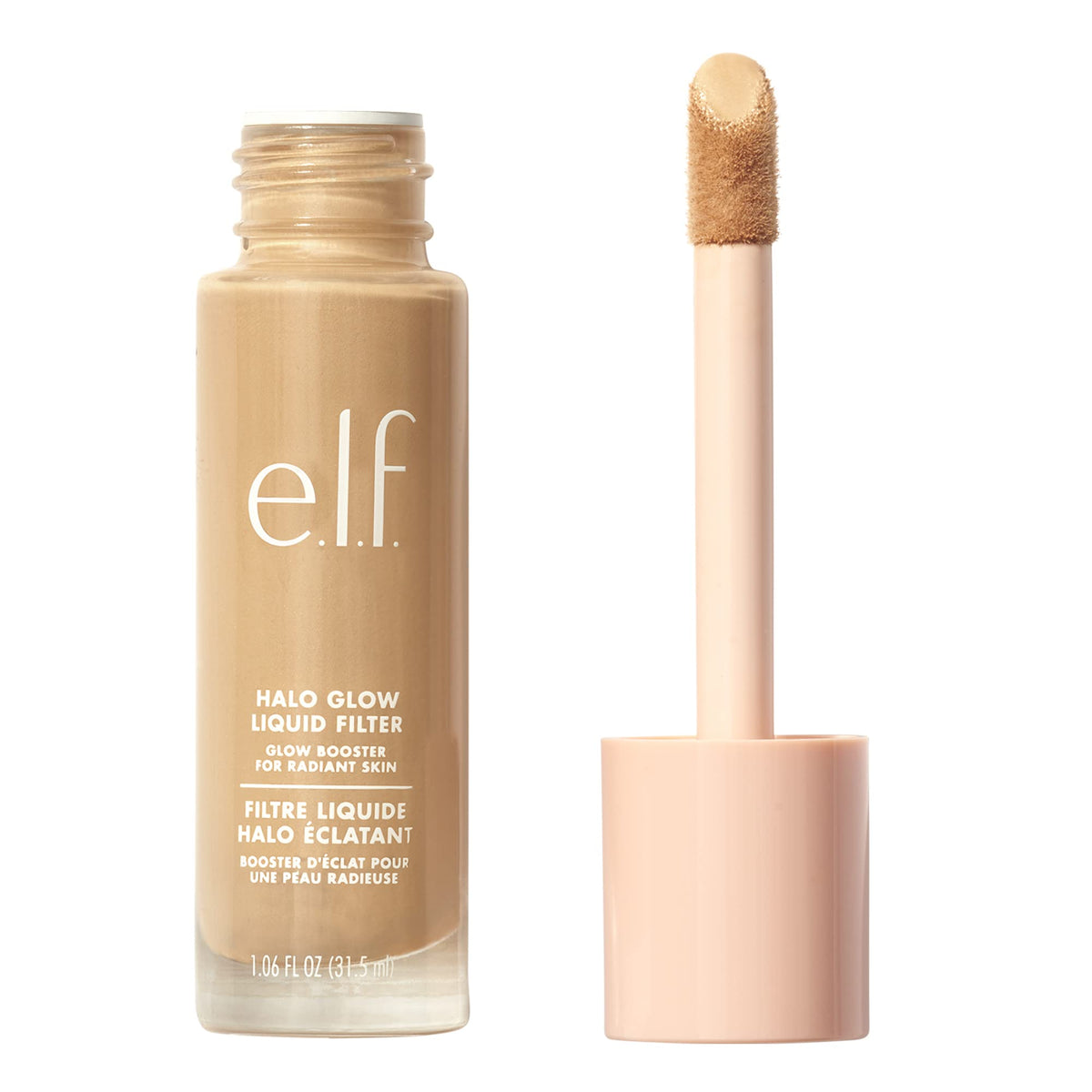 e.l.f. Halo Glow Liquid Filter 5 Medium/Tan vue avant avec applicateur