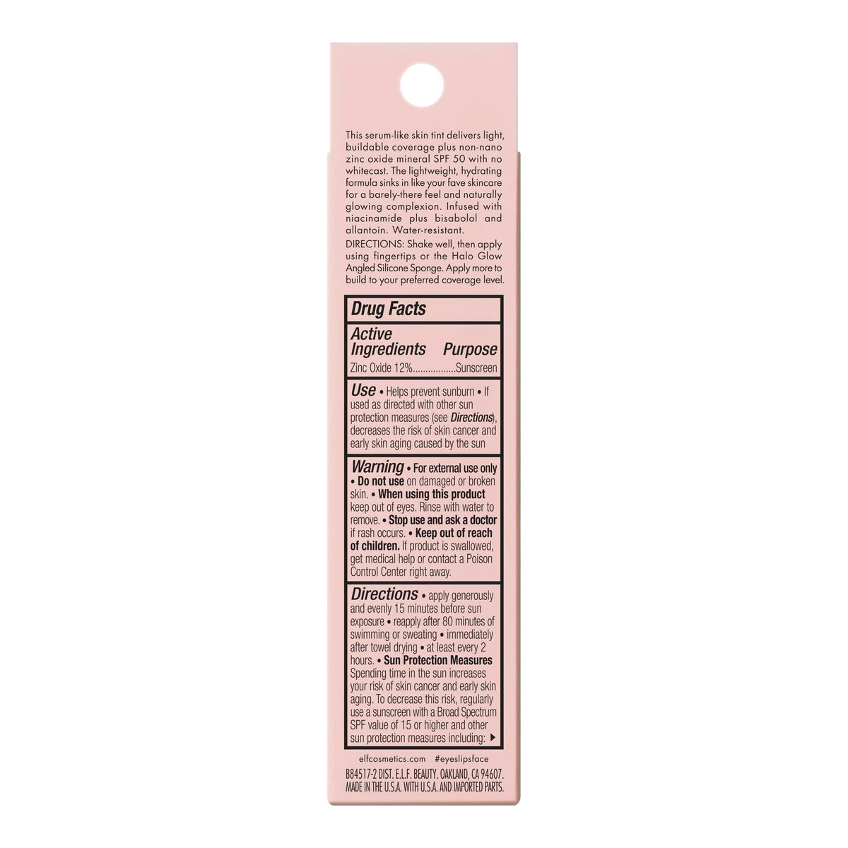 e.l.f. Halo Glow Skin Tint SPF 50 dans un environnement de maquillage